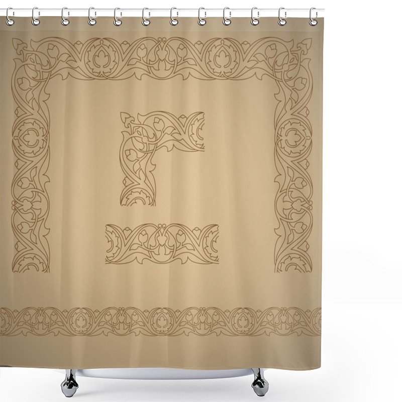 Personality  Seamless Tiling Border, Frame And Corner. Shower Curtains