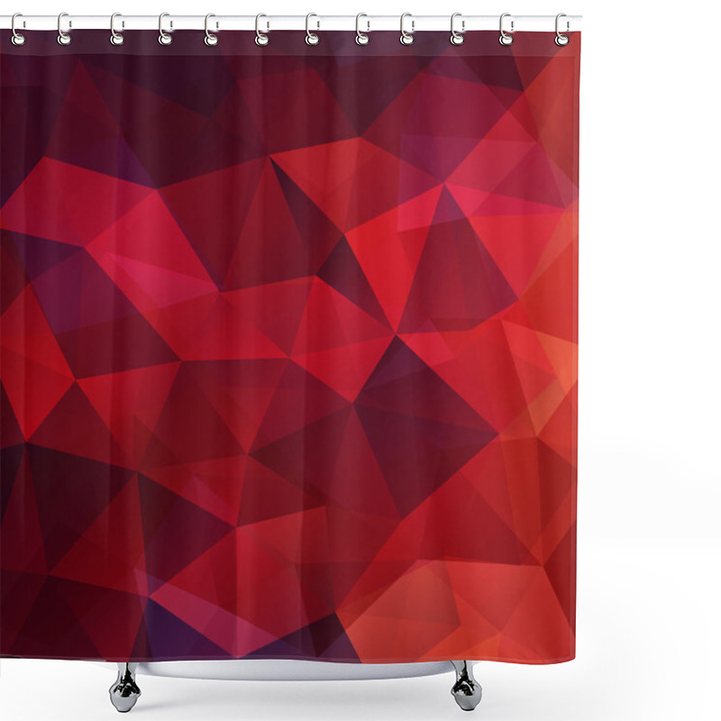 Personality  Abstract Background Consisting Of Dark Red Triangles, Vector Illustration Shower Curtains