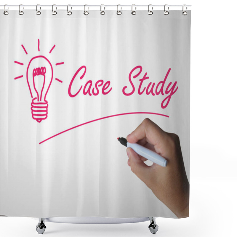 Personality  Case Study Text Shows Trial And Error Analysis - 3d Illustration Shower Curtains