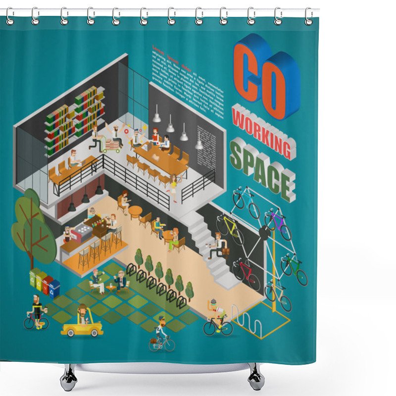 Personality  Co-working Space Infographics Shower Curtains