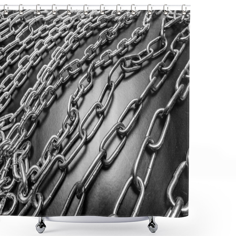 Personality  Chains On Black Background Shower Curtains