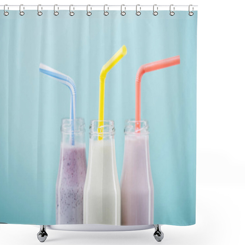 Personality  Tasty Milkshakes In Glass Bottles  Shower Curtains