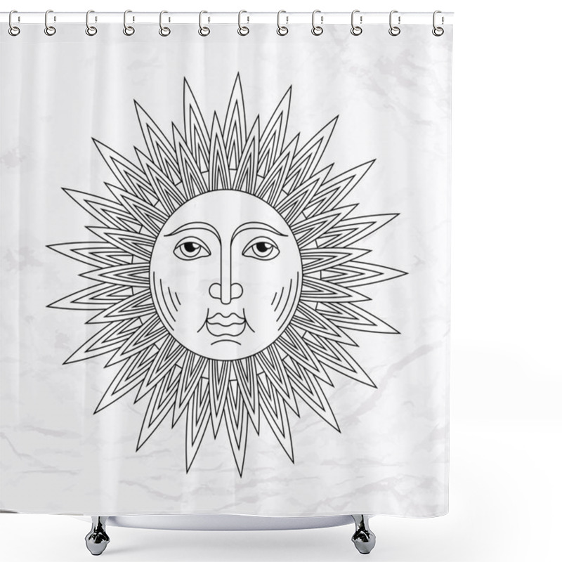 Personality  Vector Sun Tattoo Shower Curtains