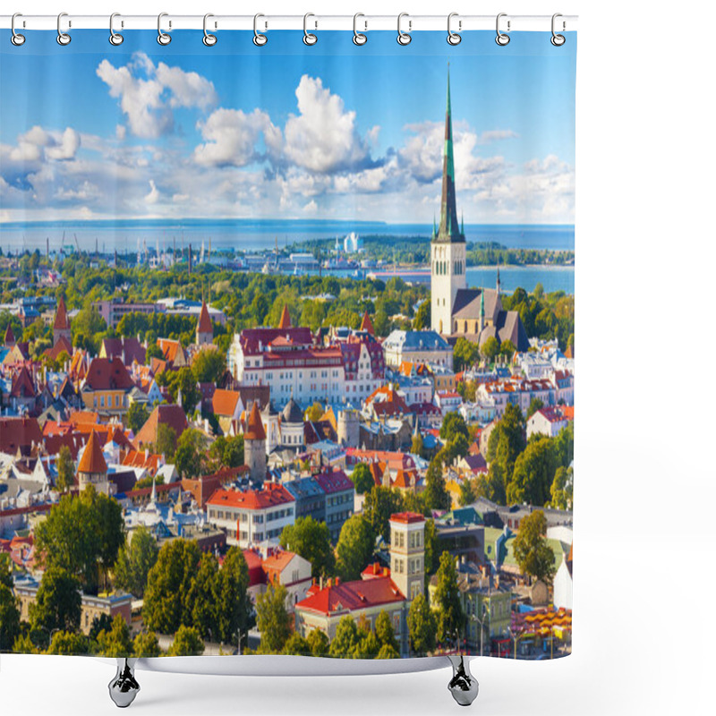 Personality  Aerial Panorama Of Tallinn, Estonia Shower Curtains