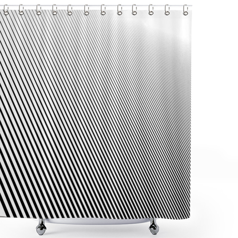 Personality  3d Lines Pattern In Perspective. Oblique, Slanting Stripes. Dimi Shower Curtains