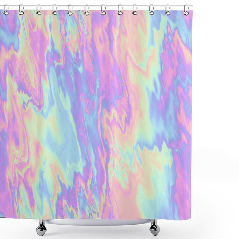 Personality  Seamless Y2K Futurism Iridescent Playful Pastel Electric Wavy Glitchy Holographic Ombre Gradient Waves Background Texture. Modern Opalescent Pale Rainbow Neon Nostalgic Cyberbunk Vaporwave Pattern Shower Curtains