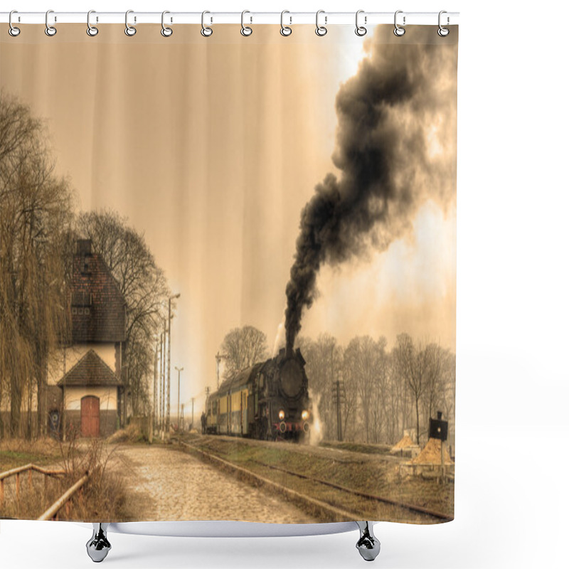 Personality  Old Retro Steam Train Shower Curtains