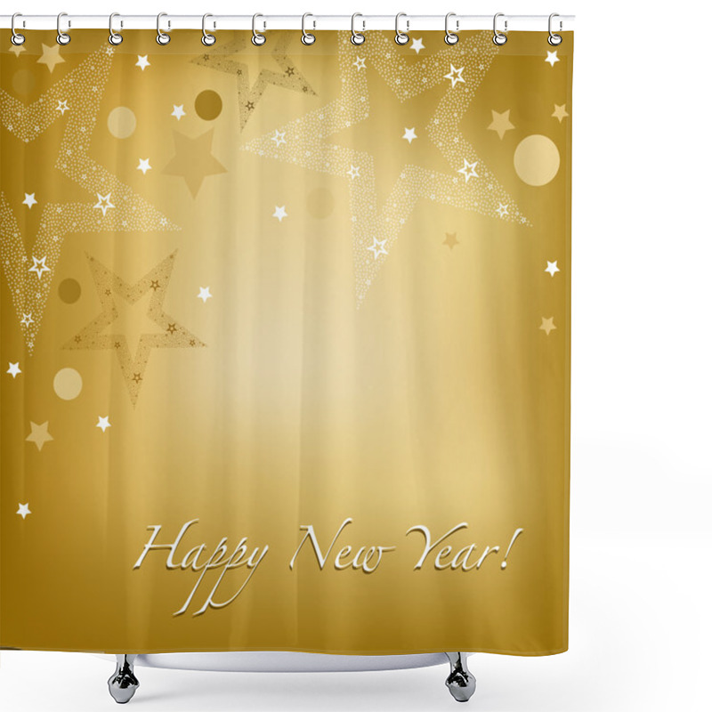 Personality  Happy New Year Card Shower Curtains