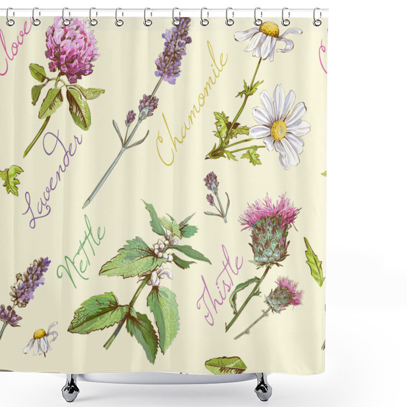 Personality  Herbal Graphic Frame Shower Curtains