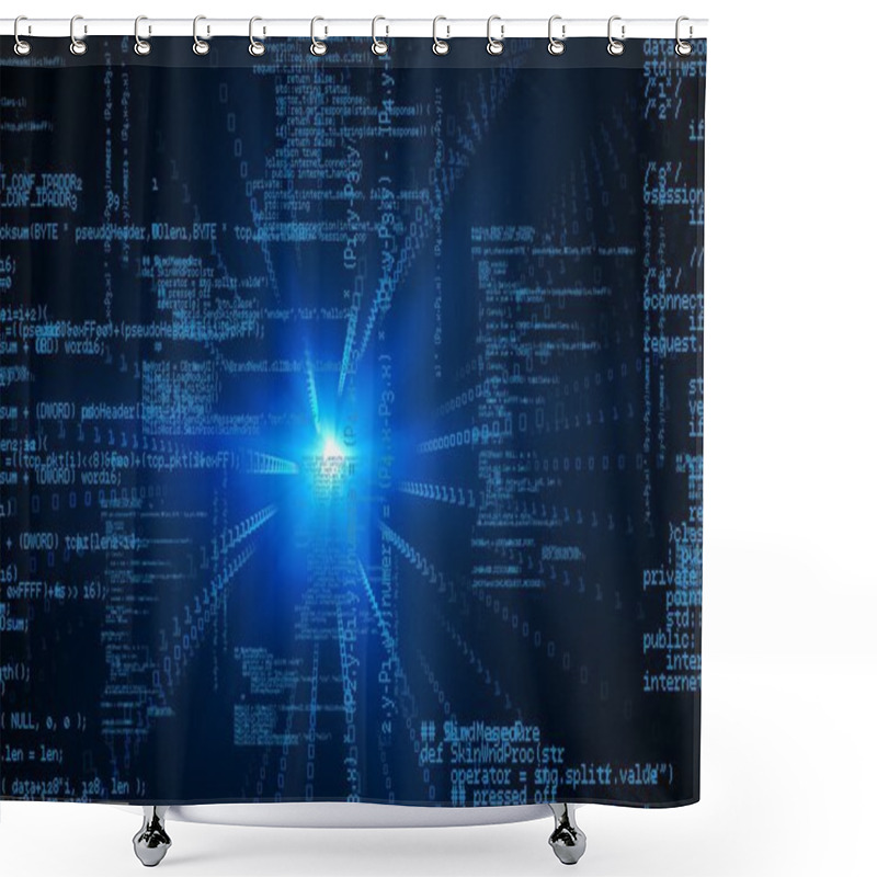 Personality  Composite Of Programming Graphic Shower Curtains