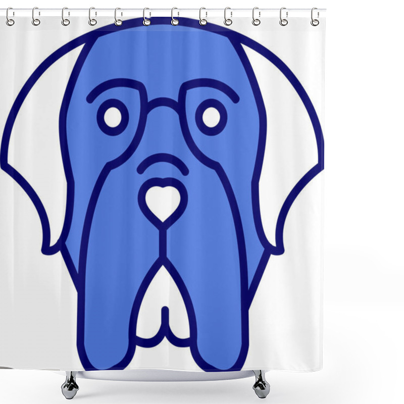 Personality  English Mastiff Dog Head Icon Vector Illustration Shower Curtains