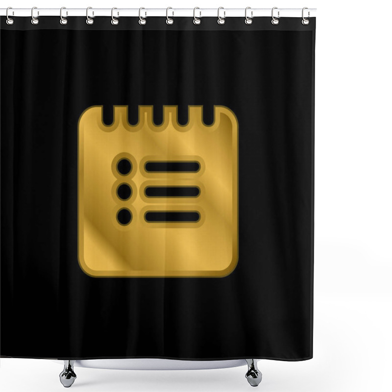 Personality  Black List Square Interface Symbol Gold Plated Metalic Icon Or Logo Vector Shower Curtains