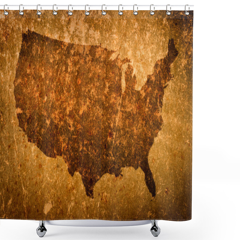 Personality  Old Grunge Map Of United States Of America Shower Curtains