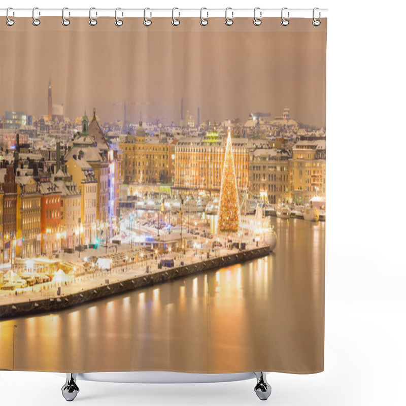 Personality  Stockholm Cityscape At Night Shower Curtains