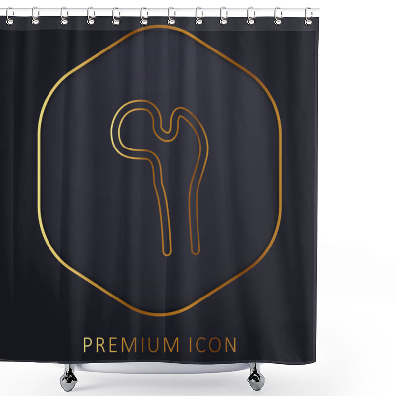 Personality  Bone Structure Tip Golden Line Premium Logo Or Icon Shower Curtains