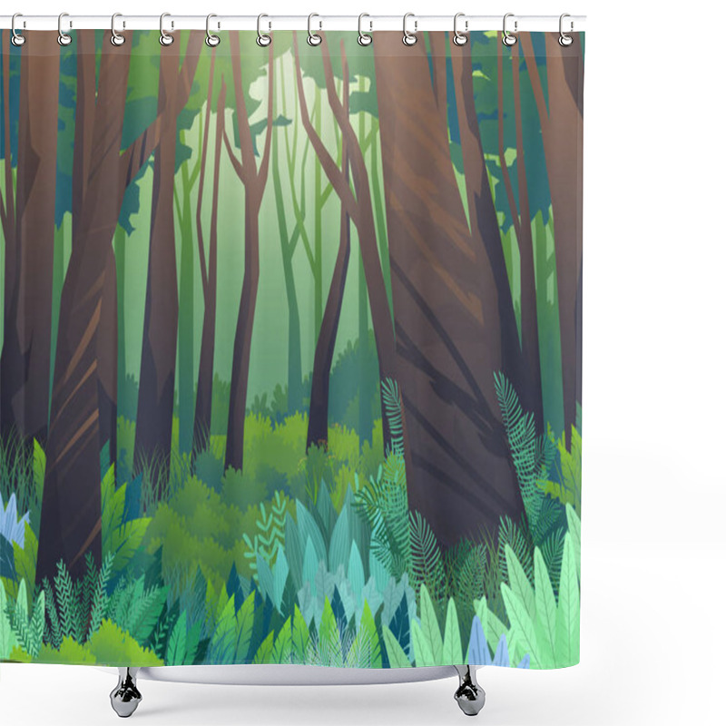 Personality   Scene Forest Of Trees And Green Low Hedges Shower Curtains