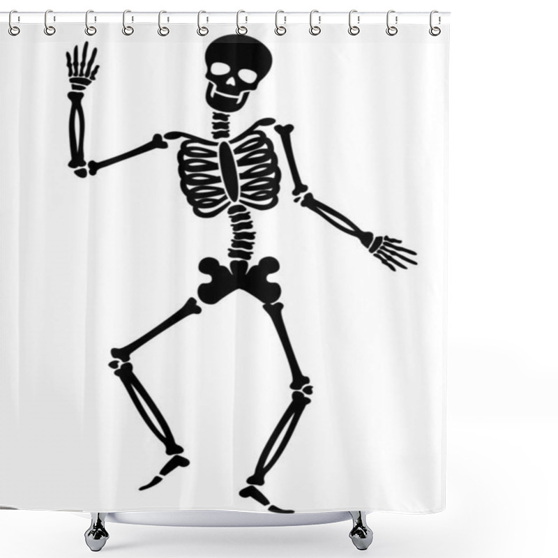 Personality  Vector Icon, Flat Skeleton, Stencil Shower Curtains