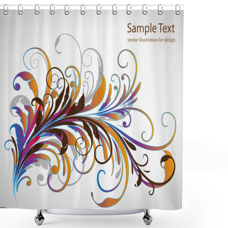 Personality  Hand Drawn Floral Background With Flowers, Greeting Vector Card For Retro Summer Design. Shower Curtains