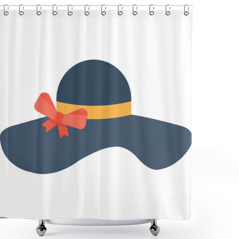 Personality  Floppy Hat Flat Vector Icon Shower Curtains