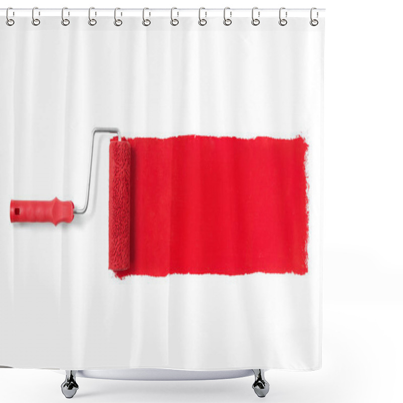 Personality  Paint Roller On White Shower Curtains