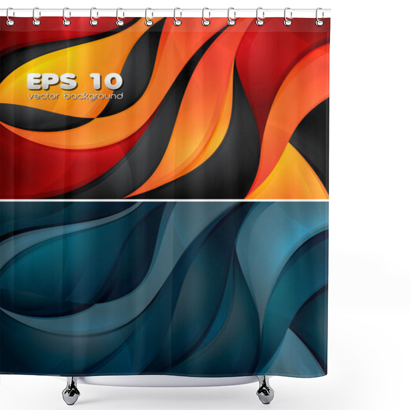 Personality  Curvy Abstract Background Shower Curtains