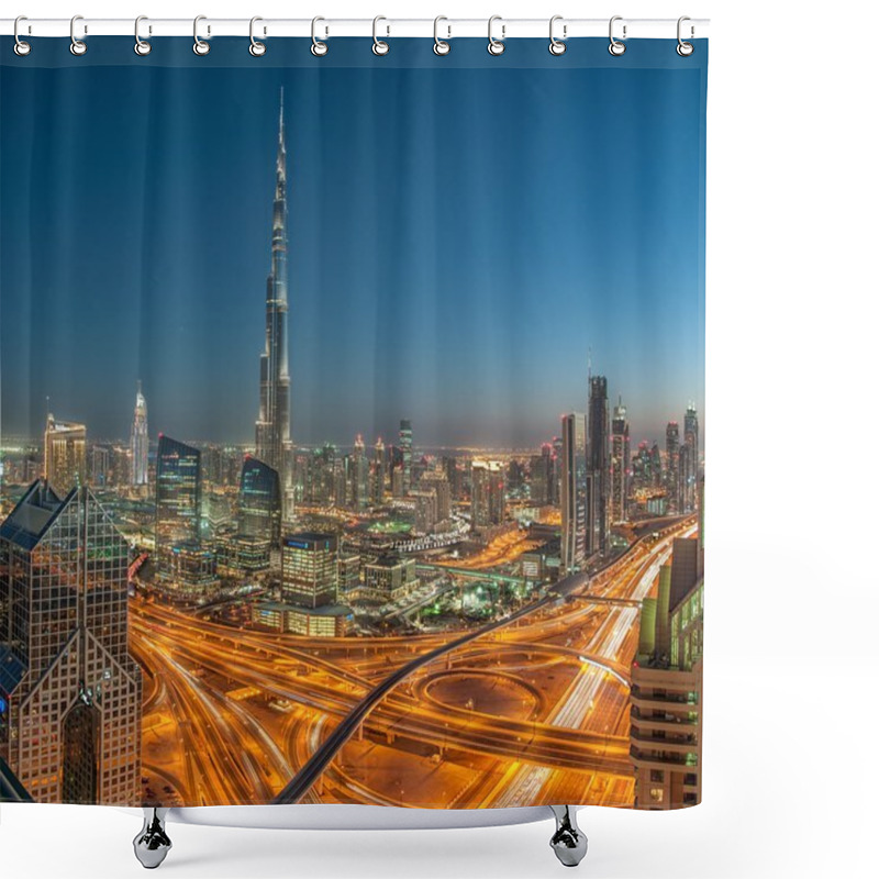 Personality  Burj Khalifa Interchange, Tallest Building In The World Seen From Sheikh Zayed Road, DUbai, United Arab Emirates Shower Curtains