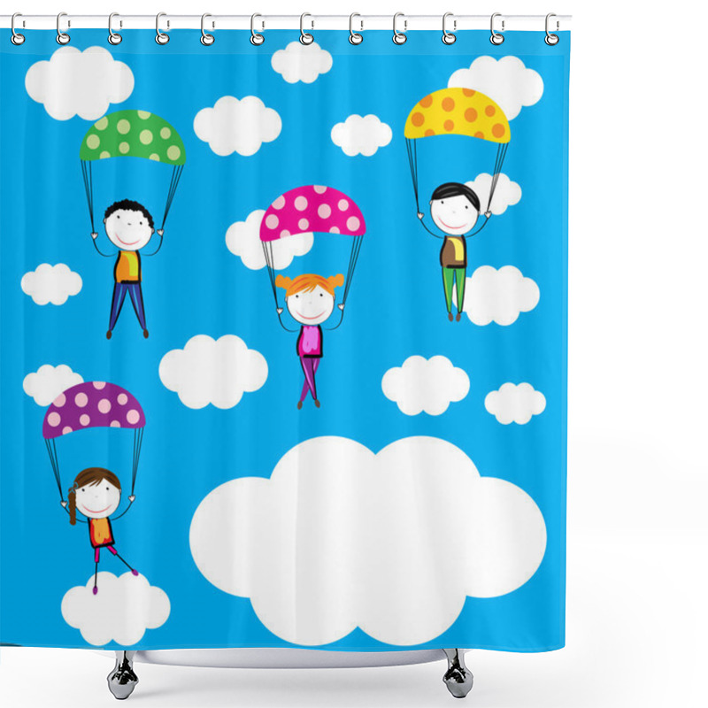 Personality  Happy Kids Shower Curtains