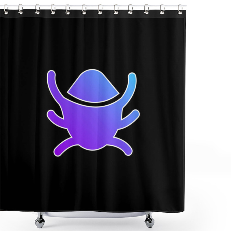 Personality  App Bug Blue Gradient Vector Icon Shower Curtains