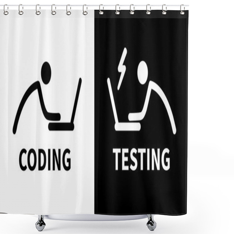 Personality  Coder And Tester Icons Shower Curtains