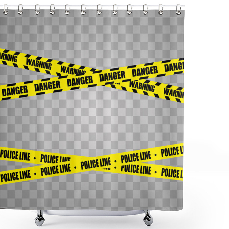 Personality  Police Line Set Shower Curtains