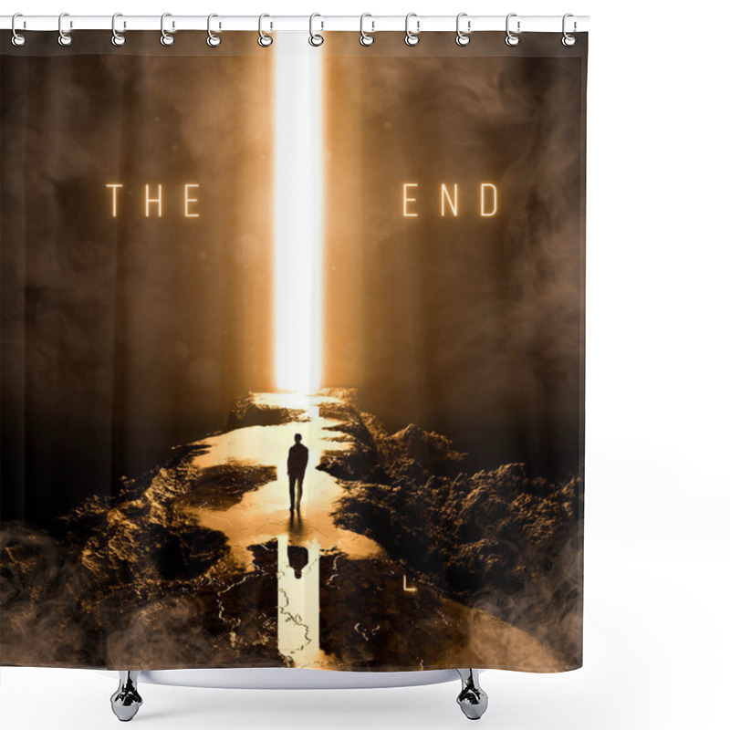 Personality  Futuristic Sci-fi Landscape Of Post-apocalyptic Planet, 3d Rendering Shower Curtains