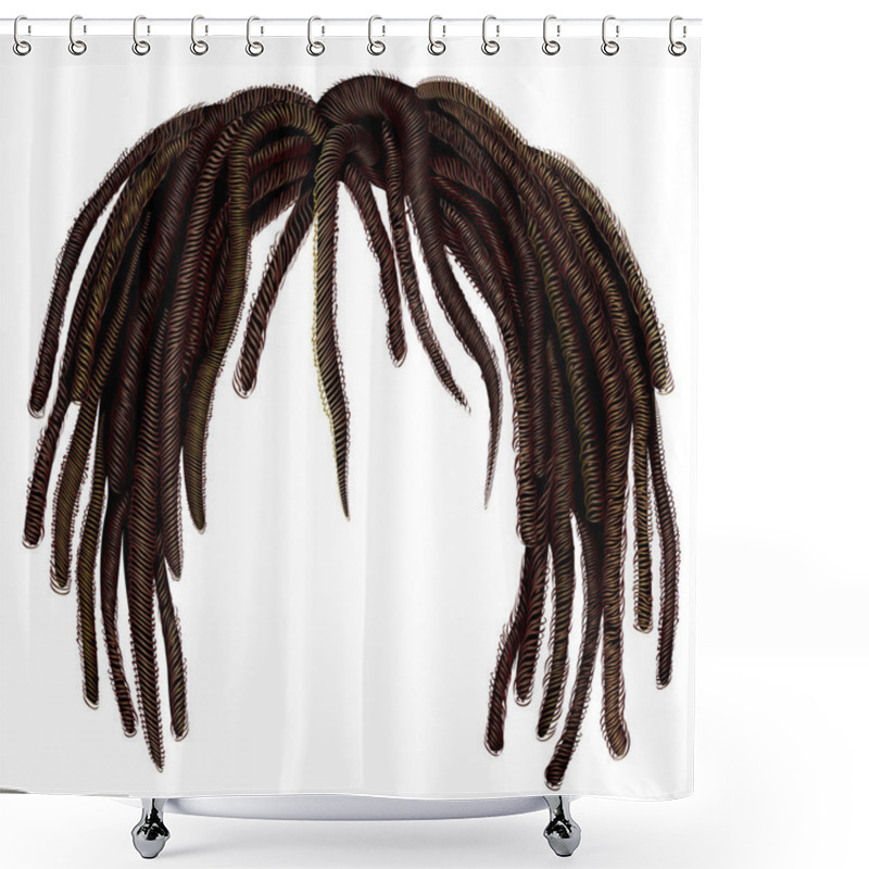 Personality  Trendy African Long  Hair Dreadlocks . Realistic  3d . Fashion Beauty Style .hairstyle Wig Shower Curtains