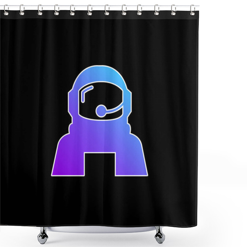 Personality  Astronaut Helmet Protection For Outer Space Blue Gradient Vector Icon Shower Curtains