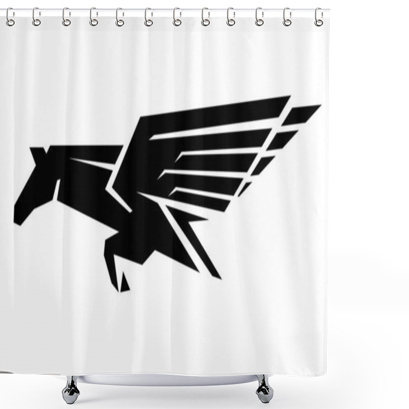 Personality  Pegasus Speed Abstract Emblem Design Shower Curtains