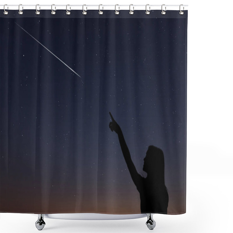 Personality  Kid Makes A Wish By Seeing A Shooting Star. Shower Curtains