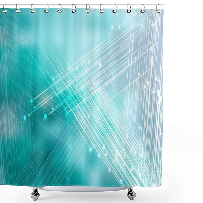 Personality  Shiny Grey And Turquoise Crossing Lines Background Vector Shower Curtains