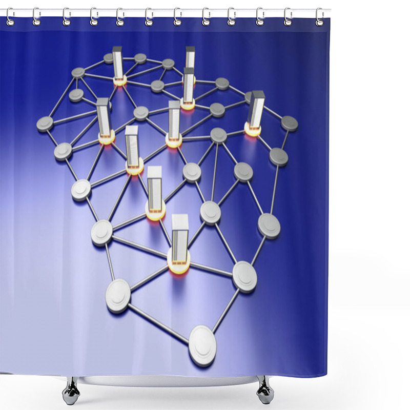 Personality  Server Cloud Shower Curtains