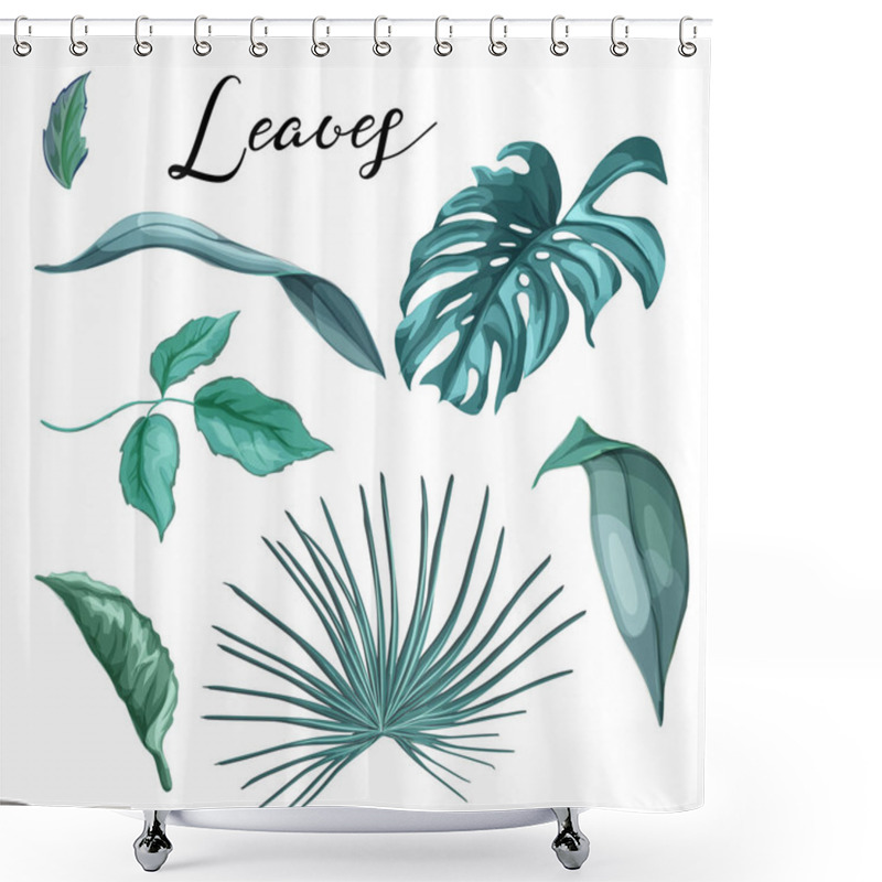 Personality  Vector Tropical Exotic Leaves Summer Set Shower Curtains