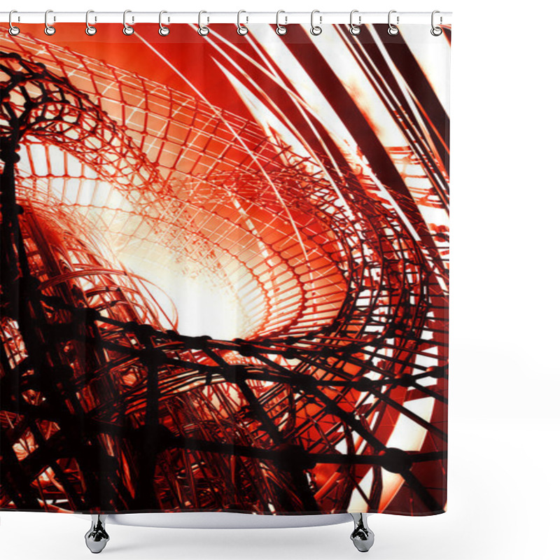 Personality  3D Futuristic Background Shower Curtains