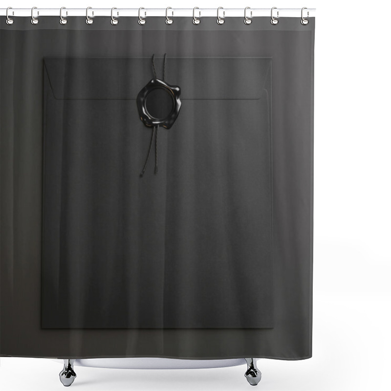 Personality  Black Envelope With Wax Seal Shower Curtains