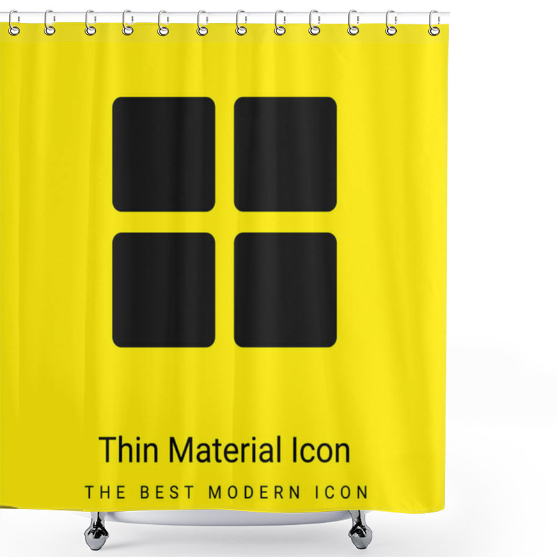 Personality  Blocks Minimal Bright Yellow Material Icon Shower Curtains