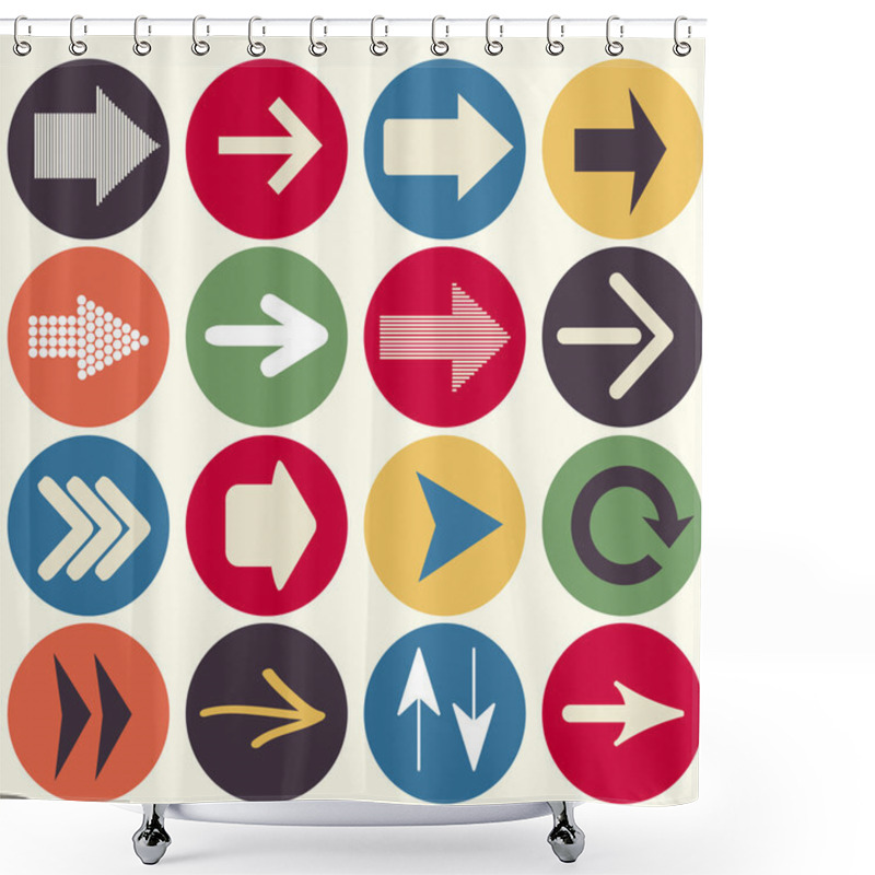 Personality  Arrows Icon Set Shower Curtains