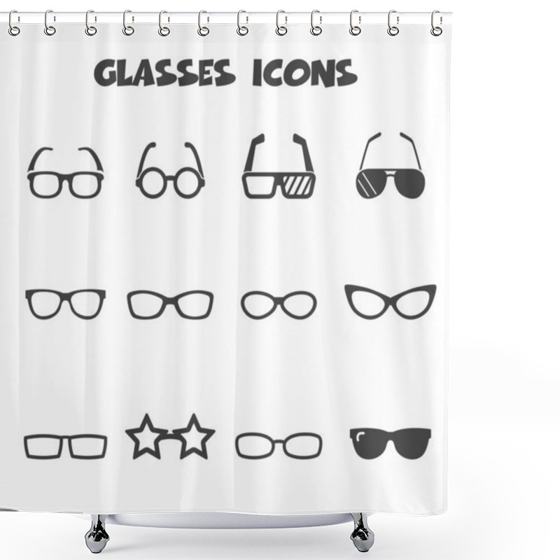 Personality  Glasses Icons Shower Curtains