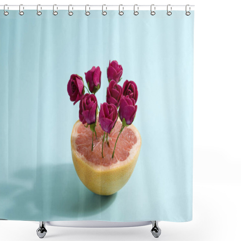 Personality  Grapefruit And Red Roses Shower Curtains