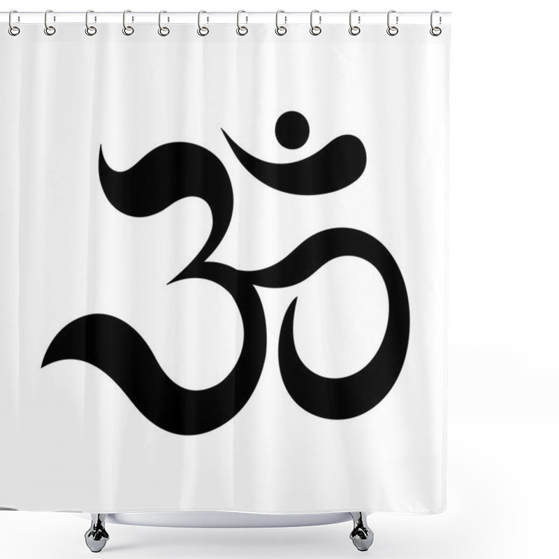 Personality  Om Or Aum Indian Sacred Sound. The Symbol Of The Divine Triad Of Brahma, Vishnu And Shiva. Shower Curtains