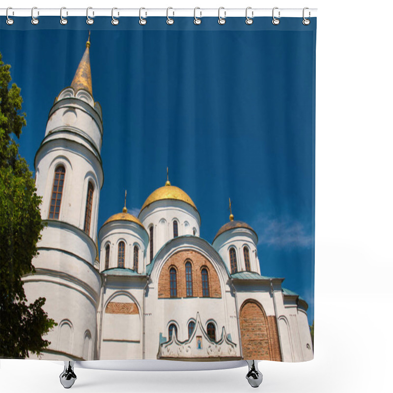 Personality  Transfiguration Cathedral In Chernihiv. One Of The Oldest Monumental Buildings In Ukraine. The Main Building Of The Chernihiv Principality. Monument Of Ancient Architecture. Shower Curtains