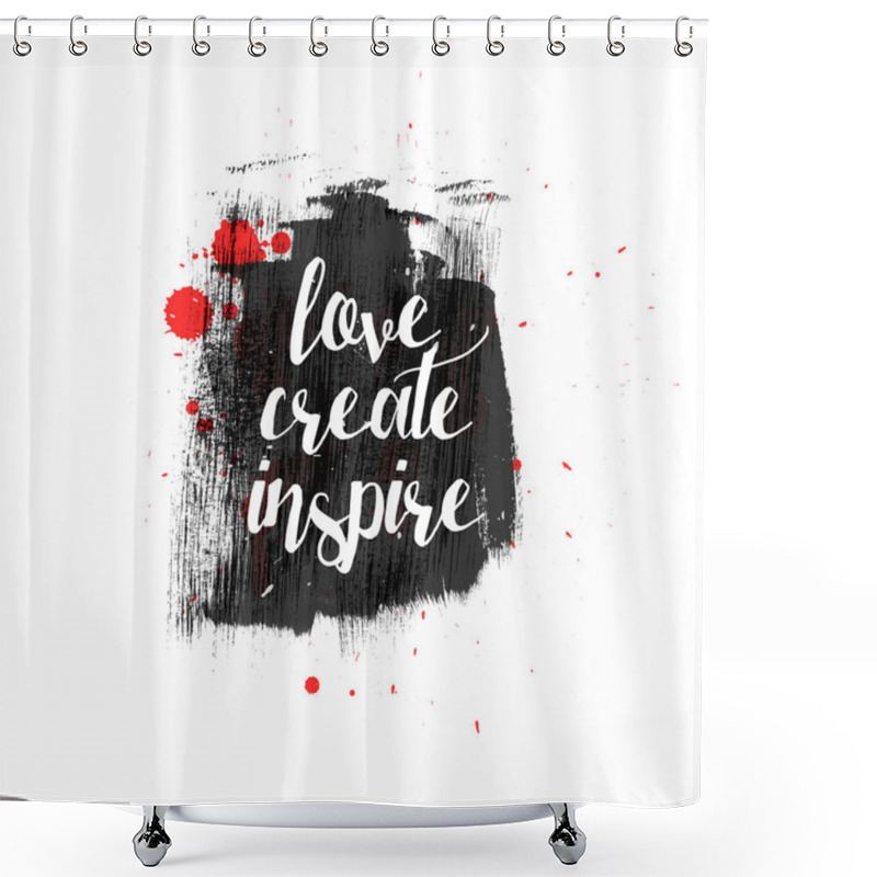 Personality  Love Create Inspire Typography Shower Curtains