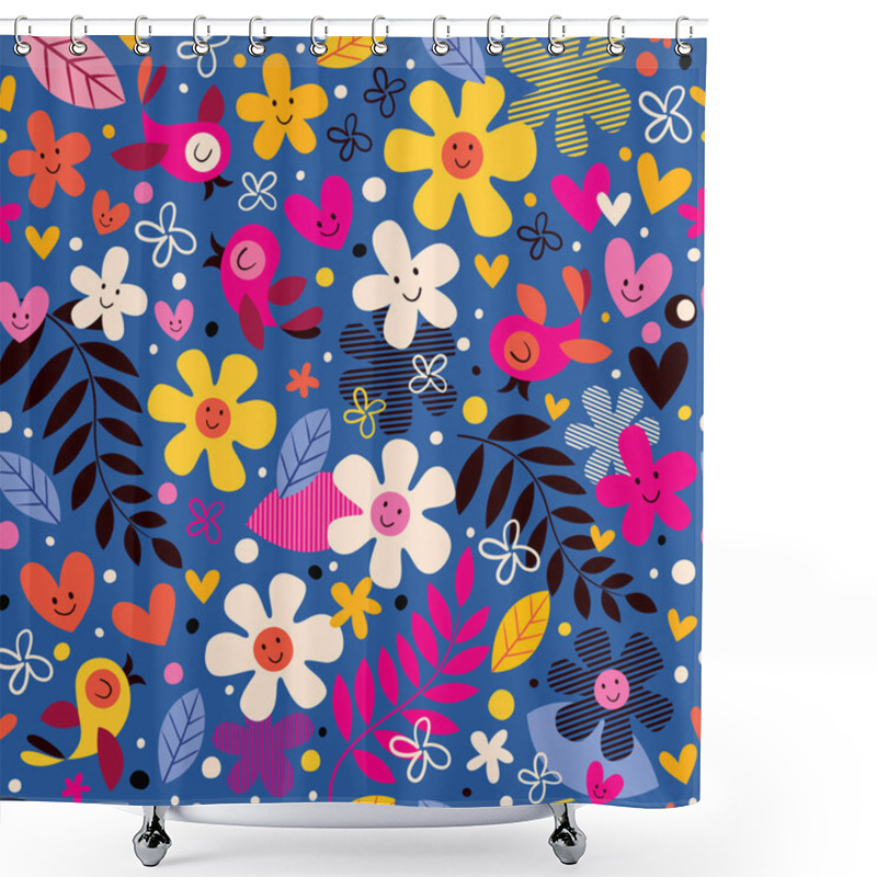 Personality  Flowers And Birds Pattern Shower Curtains