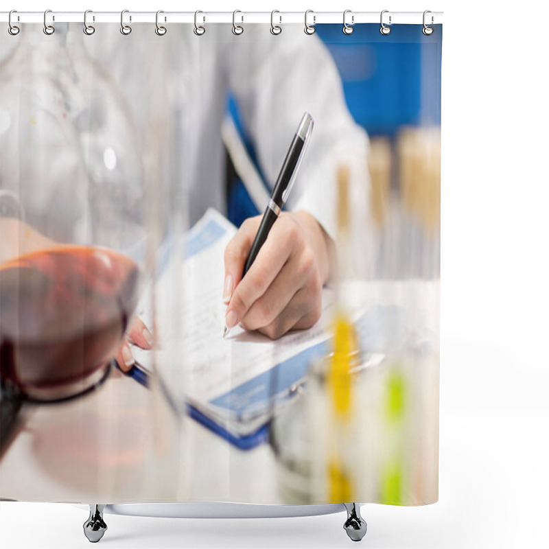 Personality  Scientist Writing In Notepad Shower Curtains