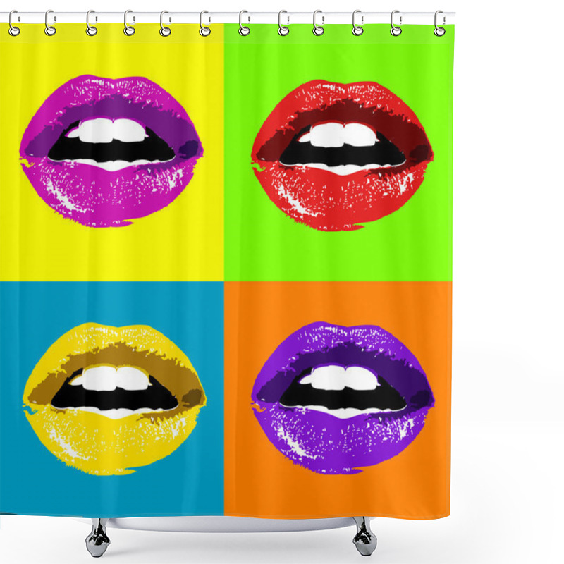 Personality  Lips Set Shower Curtains